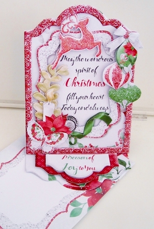 Lil Bitz of Christmas Glitz #2 Shaped  Easel Card & Envelope by Pam Stubley