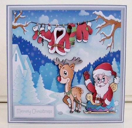 Santa and Rudolf reindeer by Pam Stubley