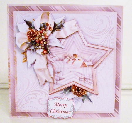 WINTER CHURCH IN STAR 7.5 Christmas Decoupage & Insert Mini Kit by Pam Stubley