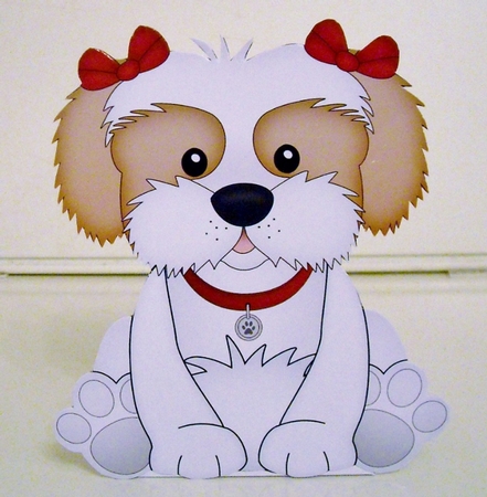 3D Cute Canine Treat Box Gift Set Mini Kit - Little Cavachon Dog Button by Pam Stubley