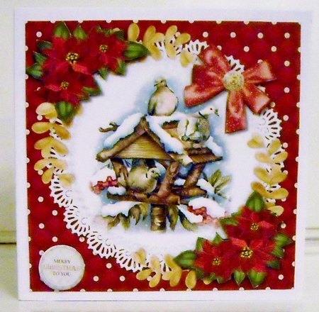 Winterbirds & Poinsettias Quick Card by Pam Stubley