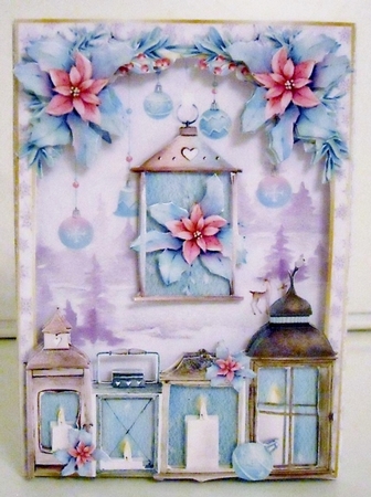 BOX CARD WITH STAND - Christmas Lanterns by Pam Stubley