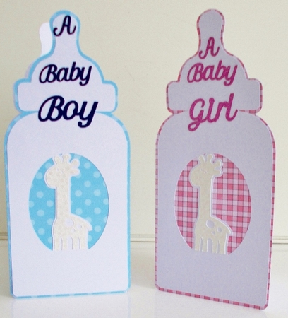 Baby Bottle Card and Envelope by Pam Stubley