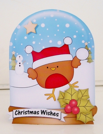 3D Shaped Christmas Snow Globe Card Kit - Bobbin Robin is Snowballing! by Pam Stubley