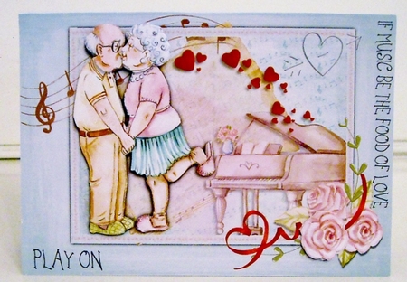 Anniversary card - if music be the food of love by Pam Stubley
