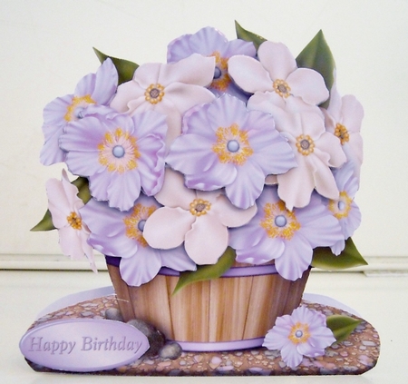 Lilac Posy - Flower Barrel Card Mini Kit by Pam Stubley
