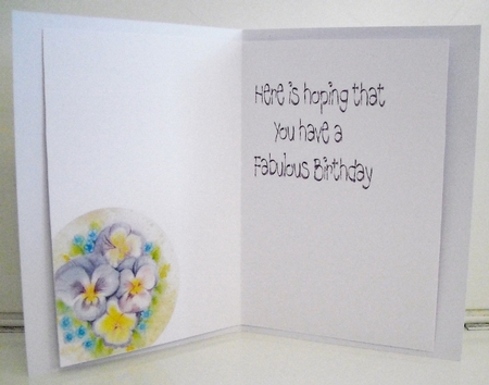 Pansy Birthday Insert by Pam Stubley