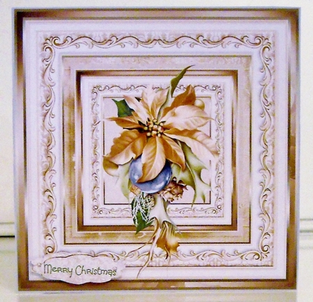 Poinsettia and bauble by Pam Stubley
