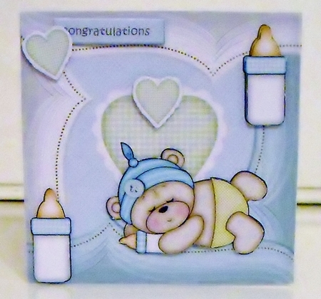 Card Topper & Insert Baby Boy 3 by Pam Stubley