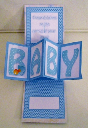 Baby Boy Blue Twisted Pop Up Card by Pam Stubley