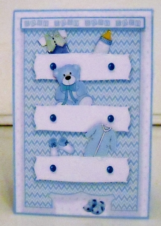Baby Boy Blue Twisted Pop Up Card by Pam Stubley
