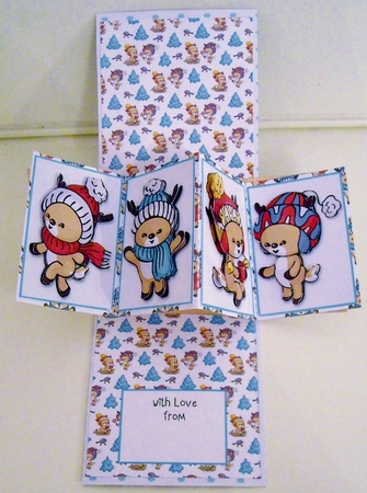 Fawn Fun Xmas Twisted Pop Up Card by Pam Stubley