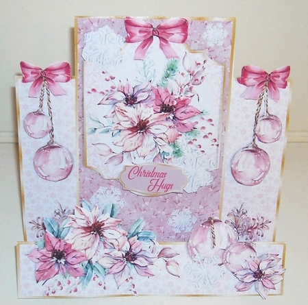 FRAME STEPPER CARD - Poinsettias & Baubles by Pam Stubley