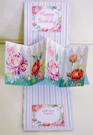 Spring Flower Garden Fence Twist & Pop Up Card by Pam Stubley
