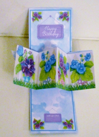 Violet Beauty Garden Fence Twist & Pop Up Card by Pam Stubley