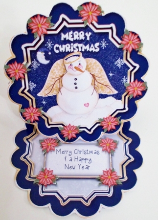 Santa is Here Scalloped Easel Card by Pam Stubley