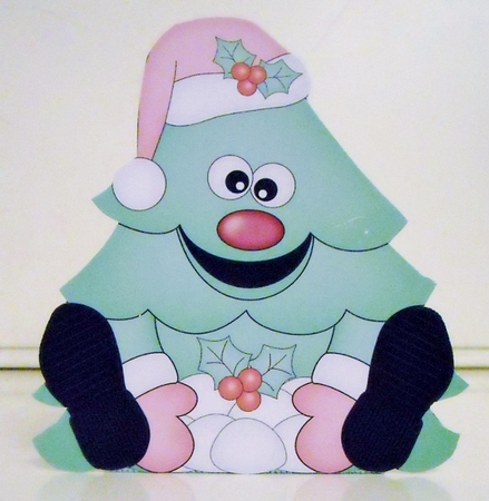 3D Christmas Treat Box Gift Set Mini Kit - Fun Christmas Tree is Snowballing by Pam Stubley