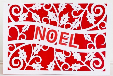 Noel Holly Card by Pam Stubley
