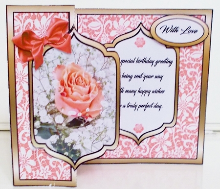 FBO Peach rose on lace by Pam Stubley