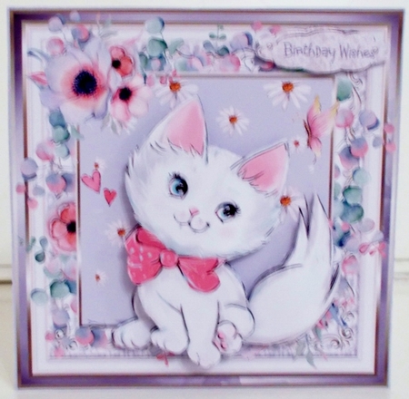 Cute kitten and flowers by Pam Stubley