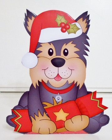 3D Christmas Treat Box Gift Set Mini Kit - Little Yorkie Dog by Pam Stubley