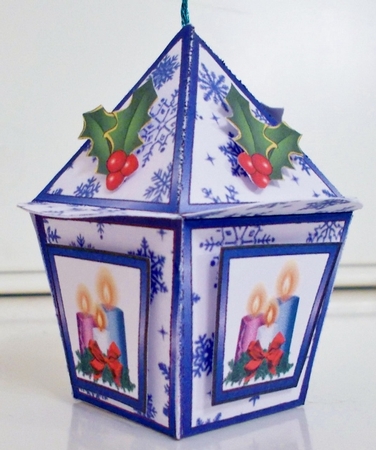 Snowflakes lantern blue by Pam Stubley