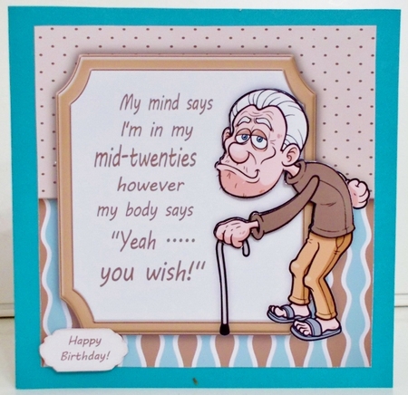 My mind says ... Old Man Humor 8x8 by Pam Stubley