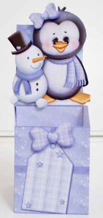 Cute Little  Penguin and Snowman Box Card by Pam Stubley