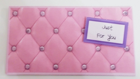 Quilted & Studded Gift/Money/Voucher Pocket/Wallet Envelope for any Occasion - Pink by Pam Stubley