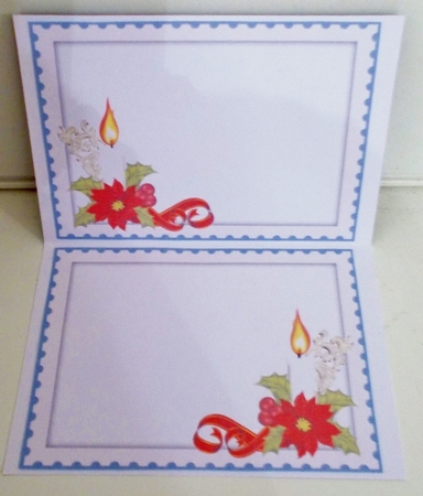 Aurora Borealis and Red Poinsettia Candle Insert by Pam Stubley
