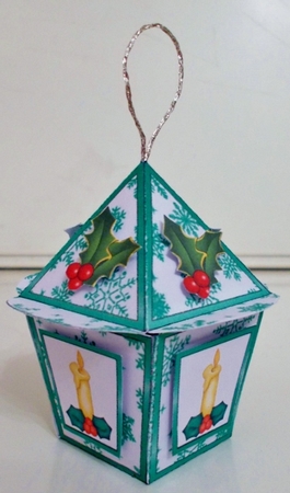Snowflakes lantern green by Pam Stubley