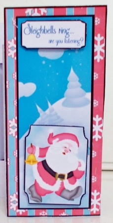 Pink Santa Concertina Card by Pam Stubley