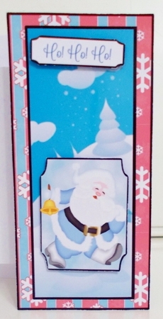 Blue Santa Concertina Card by Pam Stubley