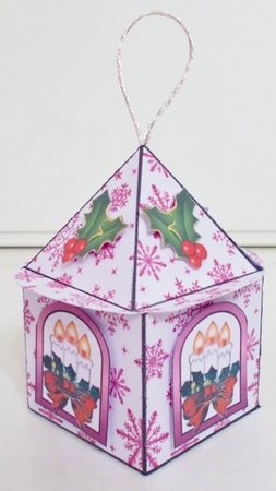 Lantern gift box purple snowflakes by Pam Stubley