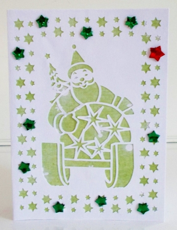 SANTA FRAMED CARD 11 by Pam Stubley