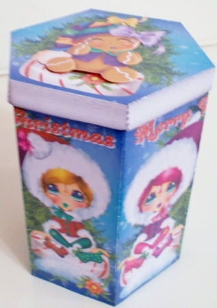 SWEET FRIENDS - HEXAGONAL FAVOR GIFT BOX DECOUPAGE by Pam Stubley