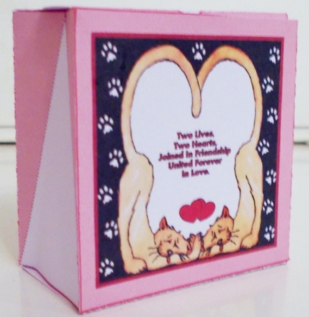 Two Hearts Love Cats Pink Cats Treat Or Gift Box by Pam Stubley