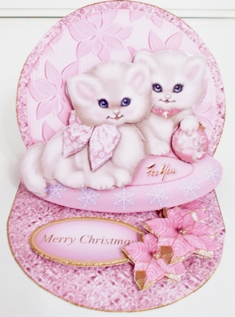 Christmas Kittens Easel Card Kit-2 by Pam Stubley