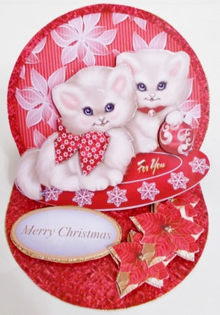 Christmas Kittens Easel Card Kit-3 by Pam Stubley