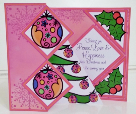 Pink Baubled Christmas Tree by Pam Stubley