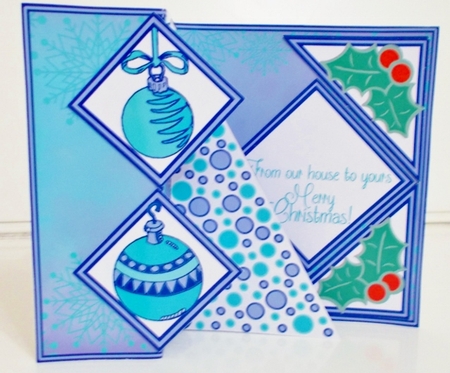 Blue Polka Dot Christmas Tree by Pam Stubley