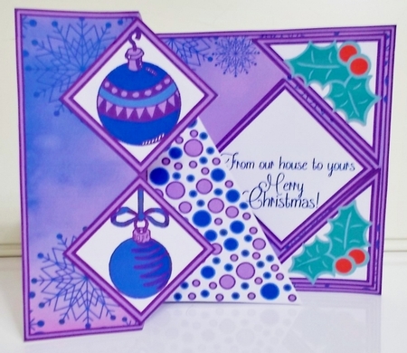 Purple Polka Dot Christmas Tree by Pam Stubley
