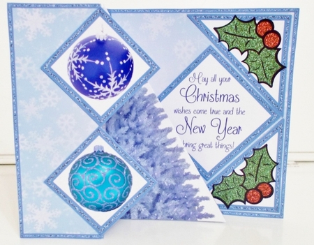 Ice Blue Glittery Christmas Tree by Pam Stubley