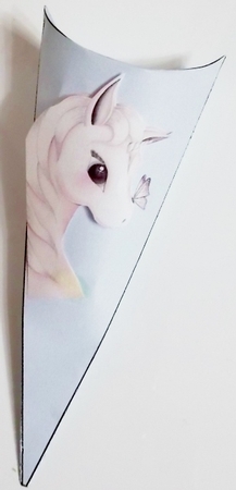 Cone Pillow Box  Unicorn with Butterfly by Pam Stubley