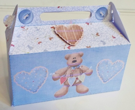 Warm Fuzzy Bear Heart felt Gable Box by Pam Stubley