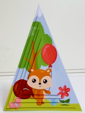 Woodland Squirrel Triangle Shaped Pyramage Card Kit by Pam Stubley