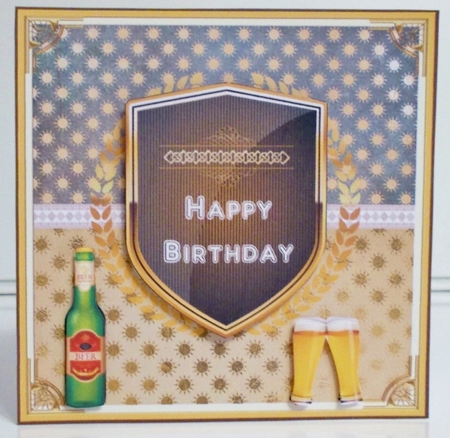 Happy Birthday Male Decoupage Topper by Pam Stubley