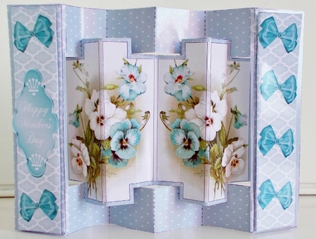 Blue & White Pansies - Multi Occasion Card by Pam Stubley