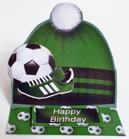 Football Hat Easel Card Mini Kit - Dark Green by Pam Stubley