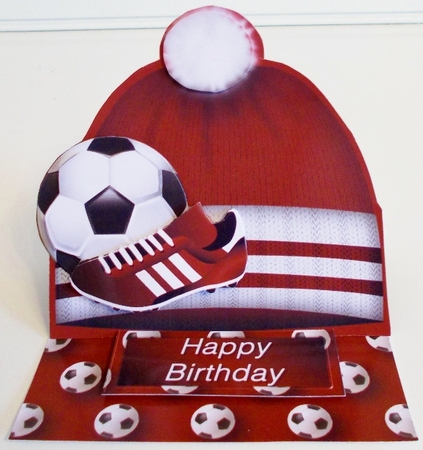 Football Hat Easel Card Mini Kit - Dark Red by Pam Stubley